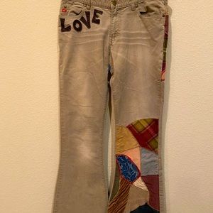 Miss Sixty Cords Boho Hippy Patchwork Jeans BNWT LOVE Flares Size S